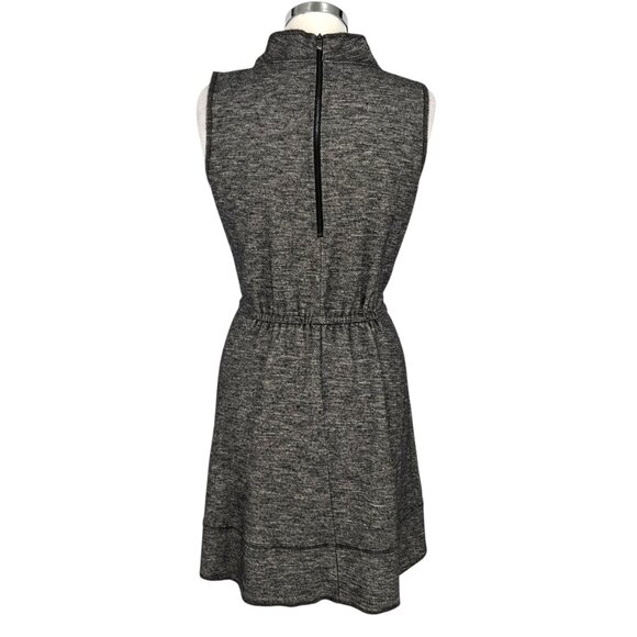 W By Worth Heather Gray Sleeveless Knit Dress Mock Neck Toggle Waist Size 8 - Picture 9 of 13